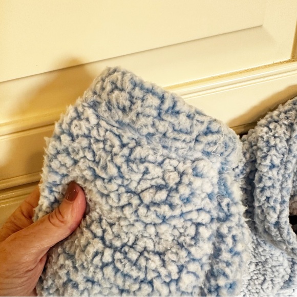 Pacsun Women’s Baby Blue Faux Sherpa Teddy Pullover Cropped Sweater - Picture 7 of 8